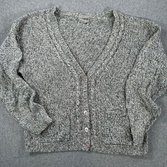 Vintage Objectives Knit Cardigan Sweater Women's X-Large Gray Granny V-Neck - Picture 1 of 7